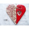 Coeur Hansi couleur rot und wiss à suspendre, impression Alsace numéro 2