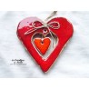 Coeur en céramique Liesel couleur rot und wiss