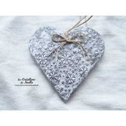 Coeur Liesel elsass café, impression flocons, en poterie, à suspendre