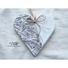Coeur Liesel elsass café et blanc glacé, impression libelules en céramique