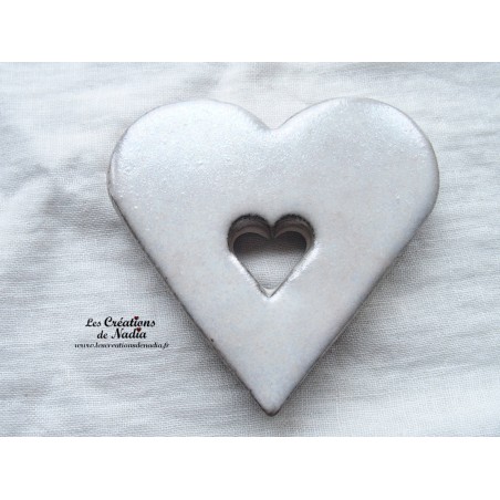 Coeur dessous de plat en céramique marron givré Coeur dessous de plat en céramique marron givré