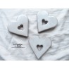 Coeur dessous de plat en céramique marron givré