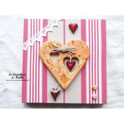 Tableau coeur Liesel en céramique couleur pain d'épice