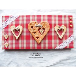 Tableau coeur  en céramique pain d'épice