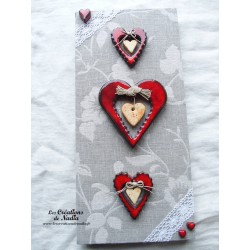 Tableau coeur Liesel en céramique couleur rouge pomme d'amour