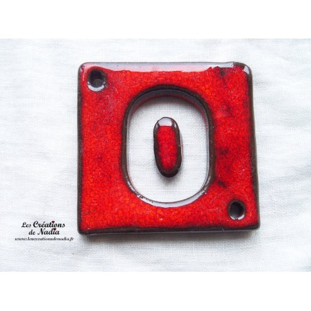Plaque numéro maison rouge pomme d'amour en céramique Plaque numéro maison rouge pomme d'amour en céramique