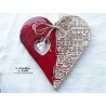 Coeur Hansi rot und wiss à suspendre, impression Alsace