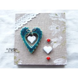 Tableau coeur dentelé en céramique