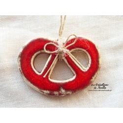 Mini bretzel en céramique, couleur rot und wiss