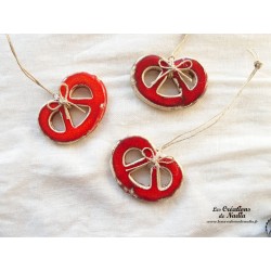 Mini bretzel en céramique, couleur rot und wiss