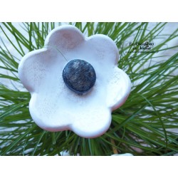 Poppies fleurs en céramique pour les jardinières, série de trois fleurs couleur blanc et gris métal