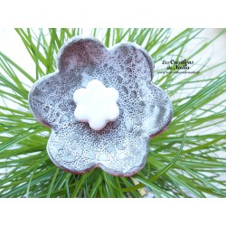 Poppies fleurs en céramique pour les jardinières, série de trois fleurs couleur Elsass café et blanc