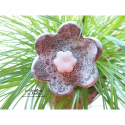 Poppies fleurs en céramique pour les jardinières, série de trois fleurs couleur Elsass café et blanc
