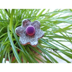 Poppies fleurs en céramique pour les jardinières, série de trois fleurs elsass café