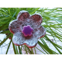 Poppies fleurs en céramique pour les jardinières, série de trois fleurs couleur Elsass café et lilas