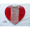 Coeur en céramique Joséphine, couleur rot und wiss, impression rosace