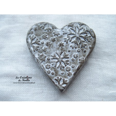 Magnet coeur couleur elsass café, impressions flocons