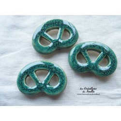 Magnet bretzel couleur vert bouteille