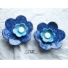 Fleur en céramique poppie taille XXL, couleur bleu outremer et bleu lagon