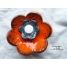 Fleur en céramique poppie pour les jardins, taille XL, couleurs orange et gris métal