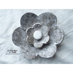 Fleur en céramique poppies taille XXL, couleur elsass café