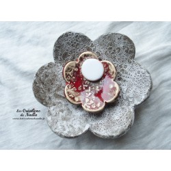 Fleur en céramique poppies taille XXL, couleur elsass café et rot und wiss