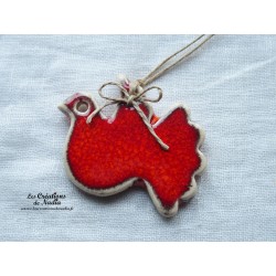 Colombe en céramique, couleur rot und wiss