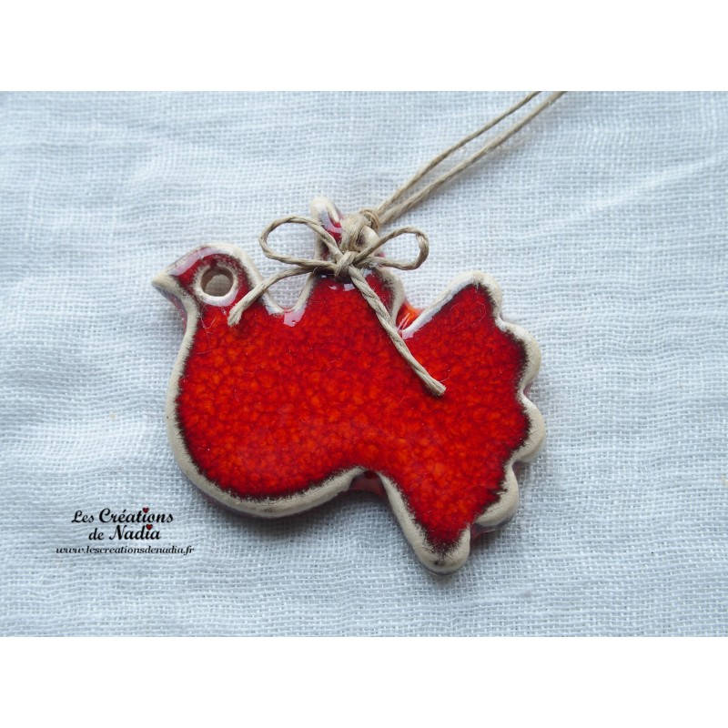 Colombe en céramique, couleur rot und wiss