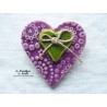 Broche coeur en céramique couleur lilas