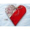 Coeur Hansi rot und wiss à suspendre, impression Alsace