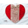Coeur en céramique Joséphine (Finela) couleur  rot und wiss, impression "Le sorbier des oiseleurs" , à suspendre
