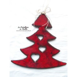 Sapin XXL en céramique, couleur rouge pomme d'amour