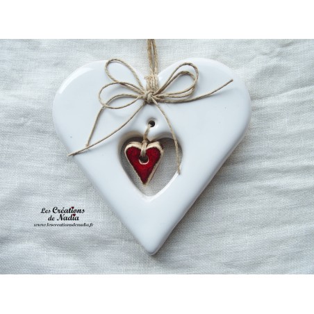 Coeur à suspendre Liesel, couleur blanc