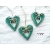 Coeur Katela en céramique à suspendre couleur vert bouteille