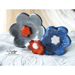 Poppies fleurs en céramique pour les jardinières, série de trois fleurs