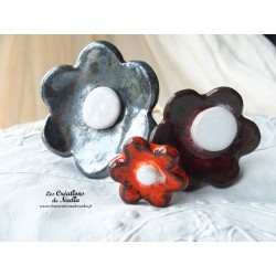 Poppies fleurs en céramique pour les jardinières, série de trois fleurs