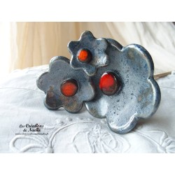 Poppies fleurs en céramique pour les jardinières, série de trois fleurs
