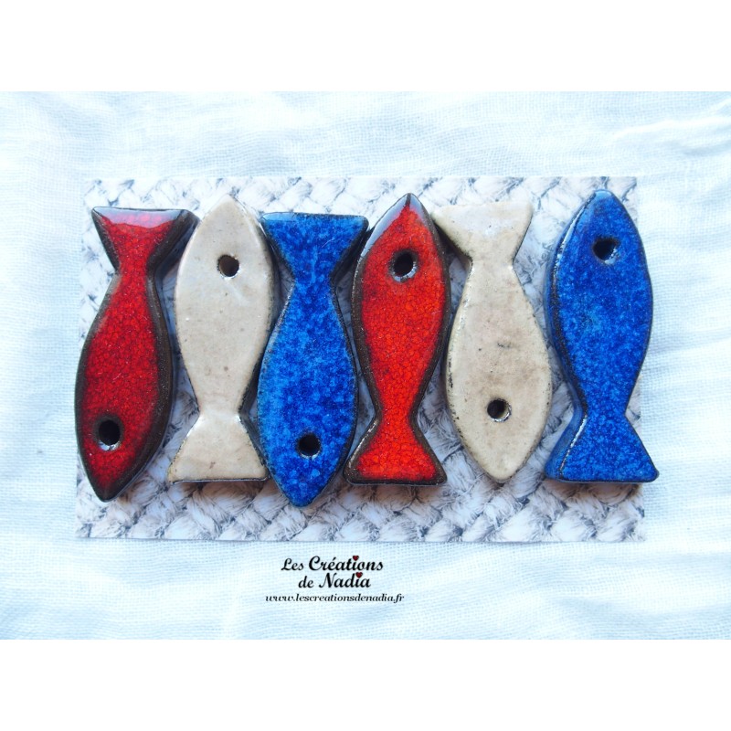 Lot de 6  sardines en céramique porte couteau