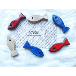 Lot de 6  sardines en céramique porte couteau