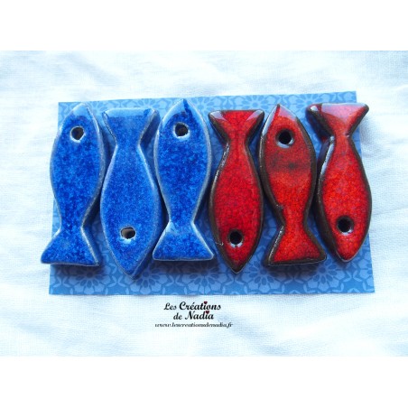 Lot de 6  sardines en céramique porte couteau
