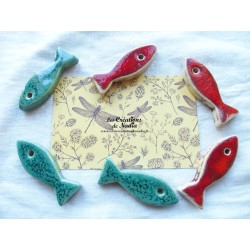 Lot de 6  sardines en céramique porte couteau