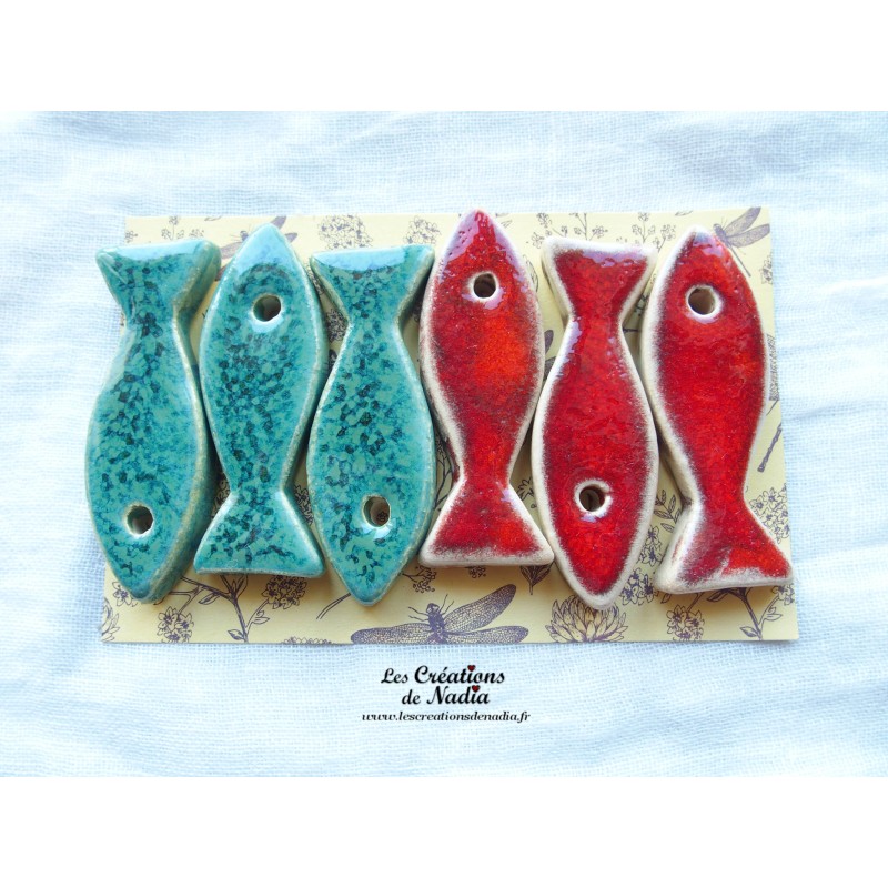 Lot de 6  sardines en céramique porte couteau