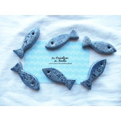Lot de 6  sardines en céramique porte couteau