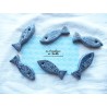 Lot de 6  sardines en céramique porte couteau