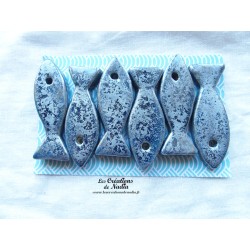 Lot de 6  sardines en céramique porte couteau