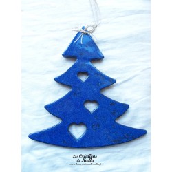 Sapin XXL en céramique, couleur bleu nuit