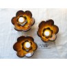 Fleur en céramique poppie pour les jardins, taille XL, couleur jaune bouton d'or