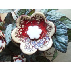 Poppies fleurs en céramique pour les jardinières, série de trois fleurs rot und wiss