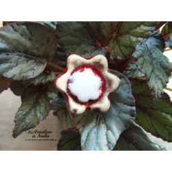 Poppies fleurs en céramique pour les jardinières, série de trois fleurs rot und wiss
