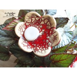 Poppies fleurs en céramique pour les jardinières, série de trois fleurs rot und wiss